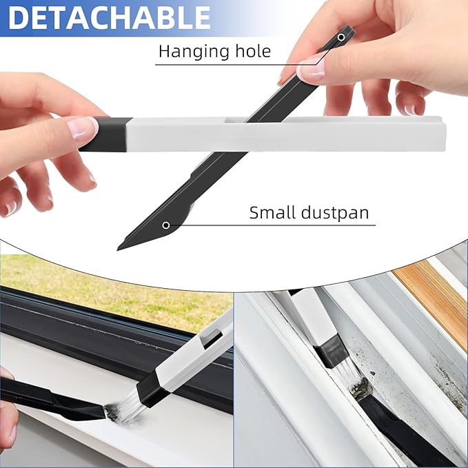 7Pcs Crevice Cleaning Brush, Multifunctional Window Track Cleaning Tools and Window Groove Cleaning Brush, Home Kitchen Bathroom Window Faucets, Easy to Use Cleaner Supplies Tool