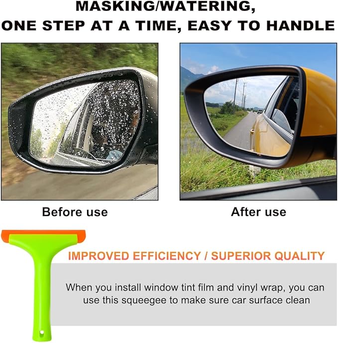 Small Silicone Window Squeegee, 5.9 Inch Car Windshield Water Blade Squeegee with Non-Slip Handle, All-Purpose Cleaning Squeegee for Car Windshield, Window, Mirror (Light Green)