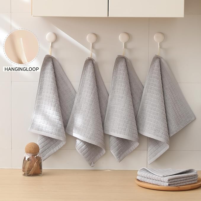 100% Cotton Kitchen Dish Cloths Set (8 Pack) – 13 x 13 Inches Ultra Soft Absorbent Dish Towels for Washing Dishes Scrubbing Dish Cloths Sets