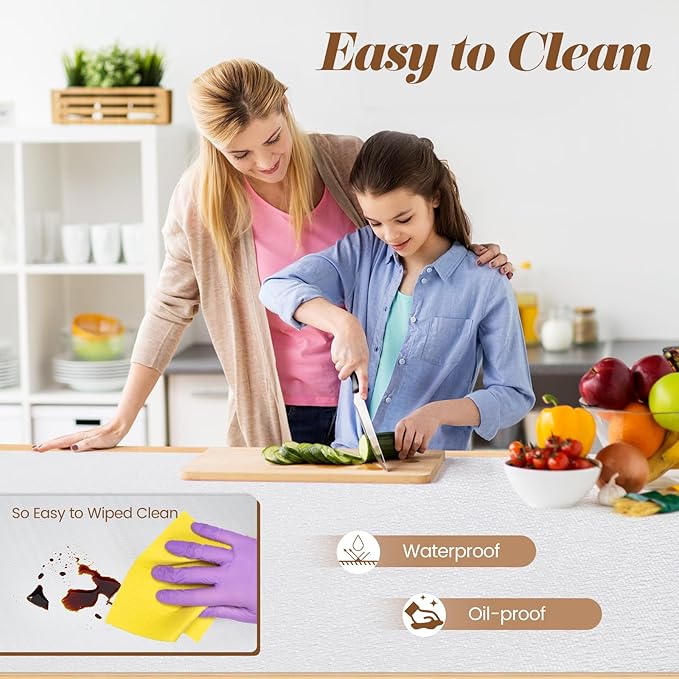 Drawer Shelf Liner for Kitchen Cabinets, Non Adhesive Slip Resistant Shelf Paper Easy to Clean, Strong Grip Thickened Waterproof Washable Mats for Pantry Shelves Cupboard Dresser(White, 24 in x 40 FT)