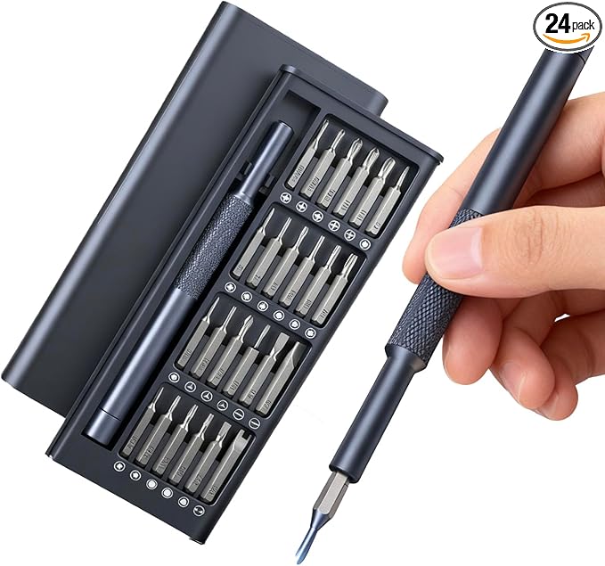 24-in-1 Precision Screwdriver Set, Upgraded S2 Steel Magnetic Mini Repair Tool Kit for Electronics, iPhone, Laptop, Computer, Watch, Eyeglasses, and Camera