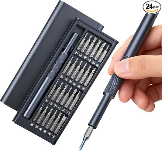 24-in-1 Precision Screwdriver Set, Upgraded S2 Steel Magnetic Mini Repair Tool Kit for Electronics, iPhone, Laptop, Computer, Watch, Eyeglasses, and Camera
