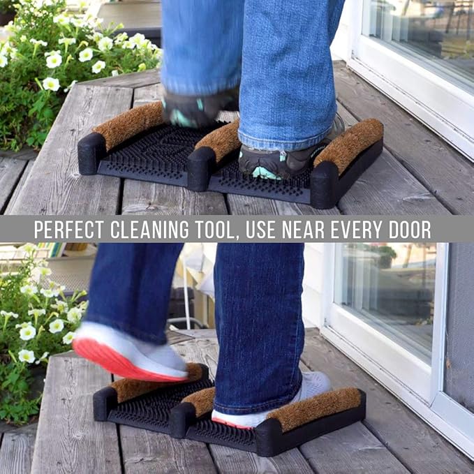 NINAMAR Mud Scrubber Rubber Brush Mat - Scrub & Scrape Muddy Shoes - 1 Pack