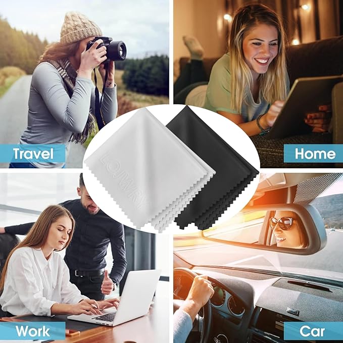 Eye Glass Clean Cloths 6*7in 6 Pcs, Individually Wrapped, High-Density, Ultra Soft, Scratch-Free Premium Microfiber Cleaning Cloth for Glasses, Camera Lens, Screen, Electronics, Tv, Eyeglass.