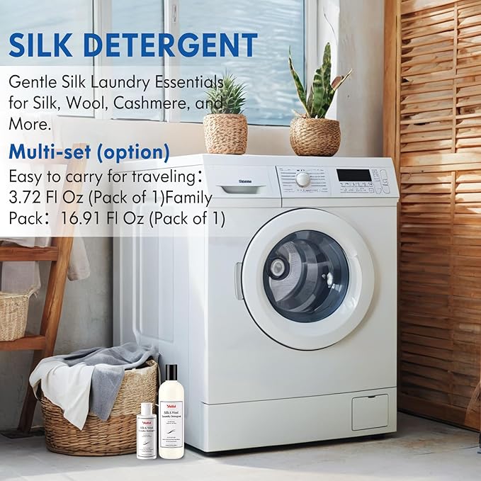 Silk & Wool Laundry Detergent, PH Neutral Cashmere Detergent, Double Concentrated Wash Shampoo for Silk, Wool, Cashmere, Gentle, Soft & Comfortable -3.72 Fl Oz/110ML