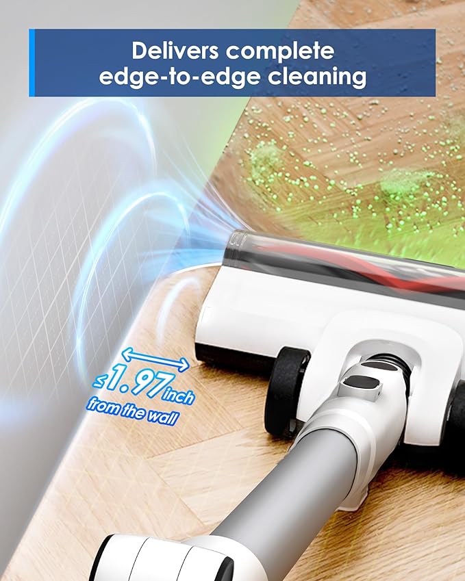 Tineco Pure ONE A50S Cordless Stick Vacuum Cleaner, 185AW Suction,1L Larger Dustbin, 3DSense Power Brush, 90° Bendable Tube, Tackles Large Debris, Stick Vacuum Cleaner for Pet Hair,Carpet & Hard Floor