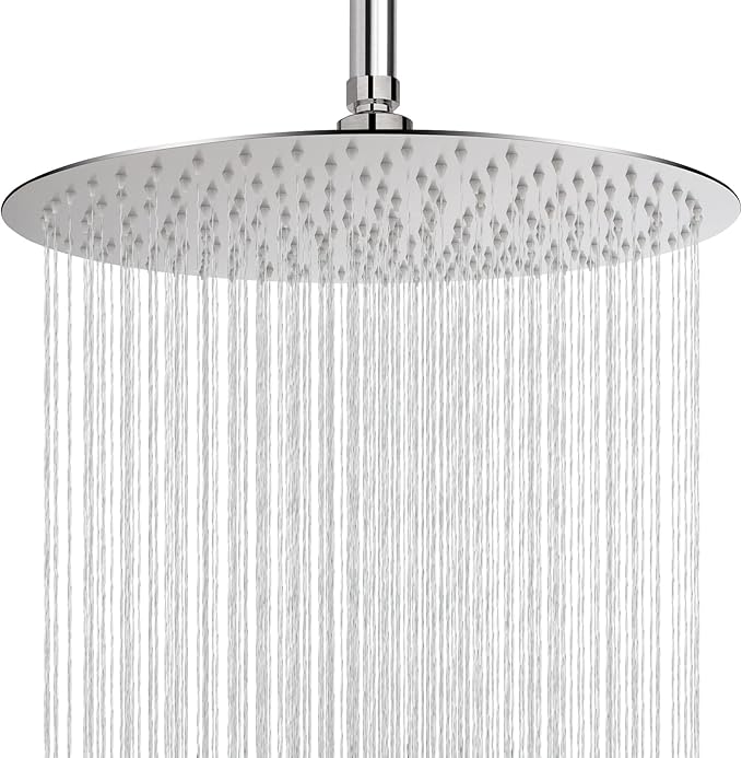 NearMoon Rain Shower Head, Ultra-Thin Design-Pressure Boosting, Awesome Some Experience, High Flow Stainless Steel Rainfall Head (16 Inch, Brushed Nickel)