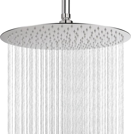 NearMoon Rain Shower Head, Ultra-Thin Design-Pressure Boosting, Awesome Some Experience, High Flow Stainless Steel Rainfall Head (16 Inch, Brushed Nickel)