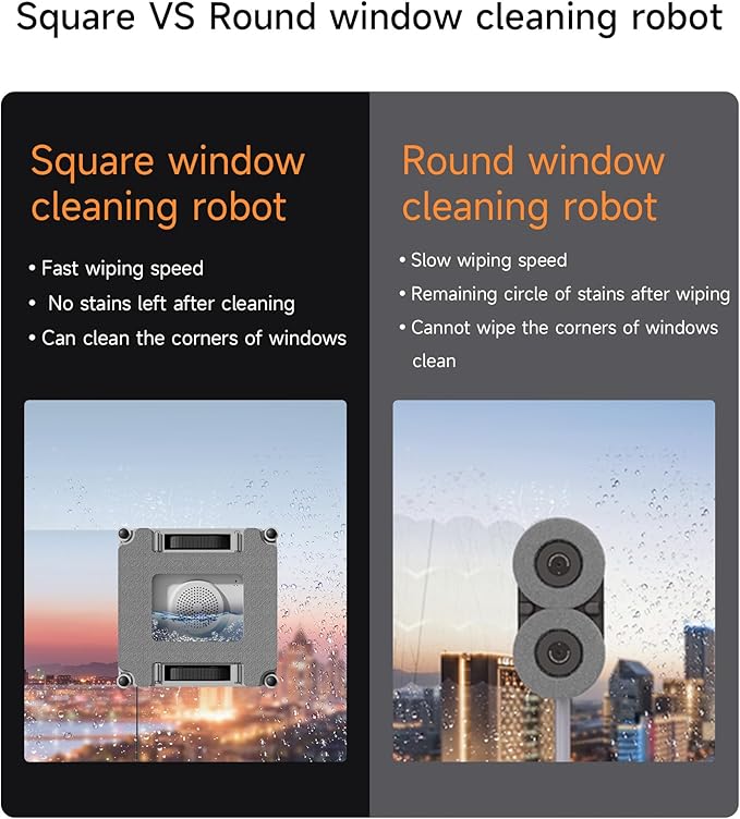 Window Cleaning Robot, Window Cleaner Robot with Dual Water Spray 6000Pa Suction Power Automatic Cleaning for High-Rise Windows and Glass Doors (4 Cleaning Modes)