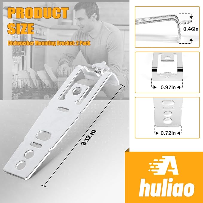 Dishwasher Mounting Bracket for GE WD01X27759 Dishwasher Countertop Bracket - 2 Pack