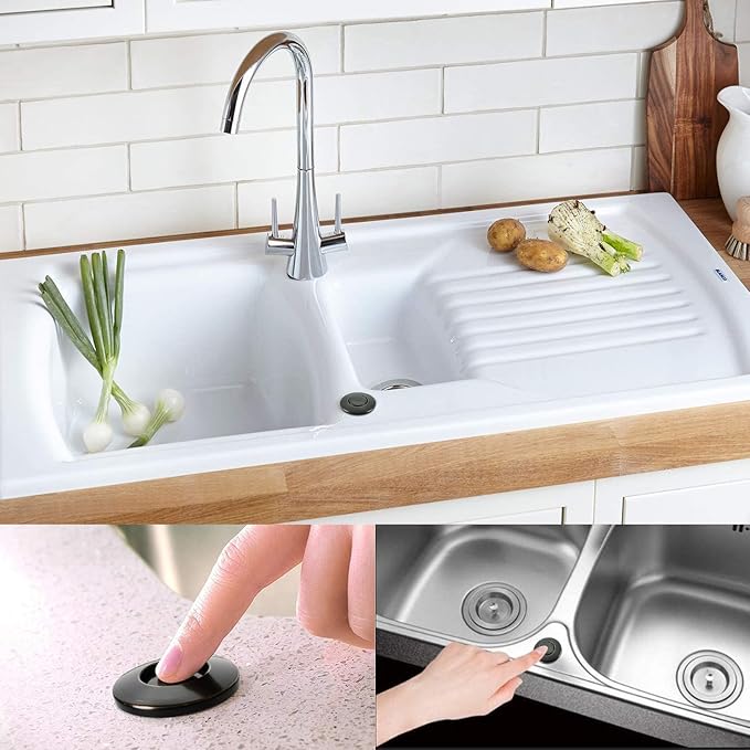 Garbage Disposal Air Switch Kit Sink Top Waste Disposal Stainless Steel Oil Rubbed Bronze On/Off Air Button Food and Waste Disposals Part by Etoolcity