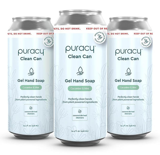 Puracy Organic Hand Soap, For the Professional Hand Washers We've All Become, Moisturizing Natural Gel Hand Wash Soap, Liquid Hand Soap Refills for Soft Skin (14.4 fl.oz, Cucumber & Mint) 3-Pack