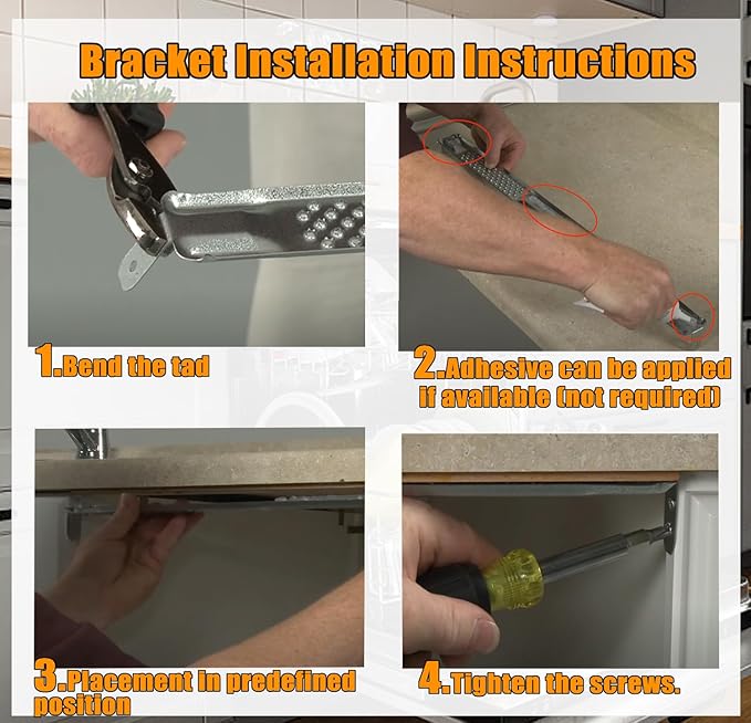 24" Dishwasher Mounting Bracket Kit for Whirlpool, KitchenAid, Maytag 24 Inch Wide Dishwasher Replaces W10426979 AH3632890,EA3632890,PS3632890,2311792 for Granite and Quartz Countertop