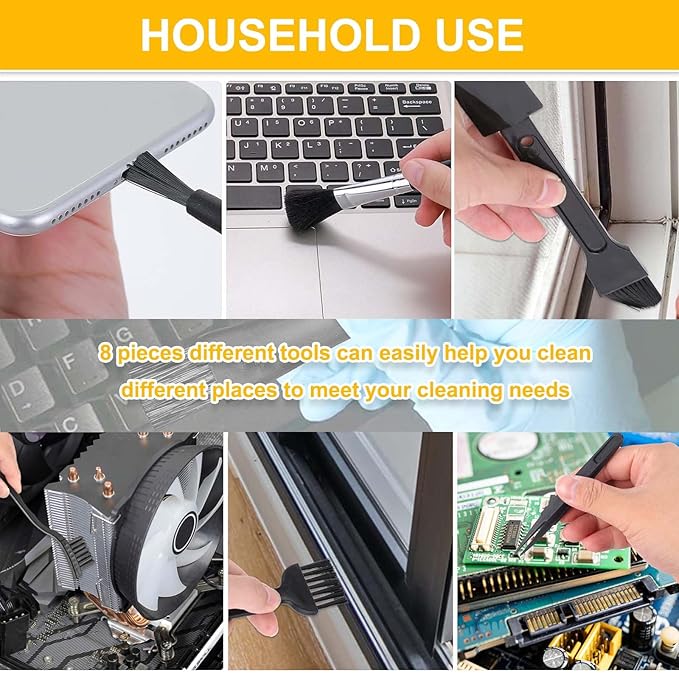 Computer Keyboard Cleaning Brush 8Pcs Small Portable Laptop Electronics Camera Anti Static Brushes Kit