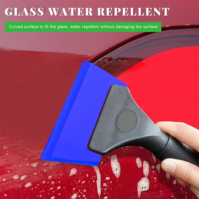 4 PCS Window Tint Kit Tools, Professional Vinyl Wrap Kit with Plastic Squeegee & Felt Squeegee, Universal Privacy Film Installation Tint Tools for Vehicle Glass Home (Blue+Green)