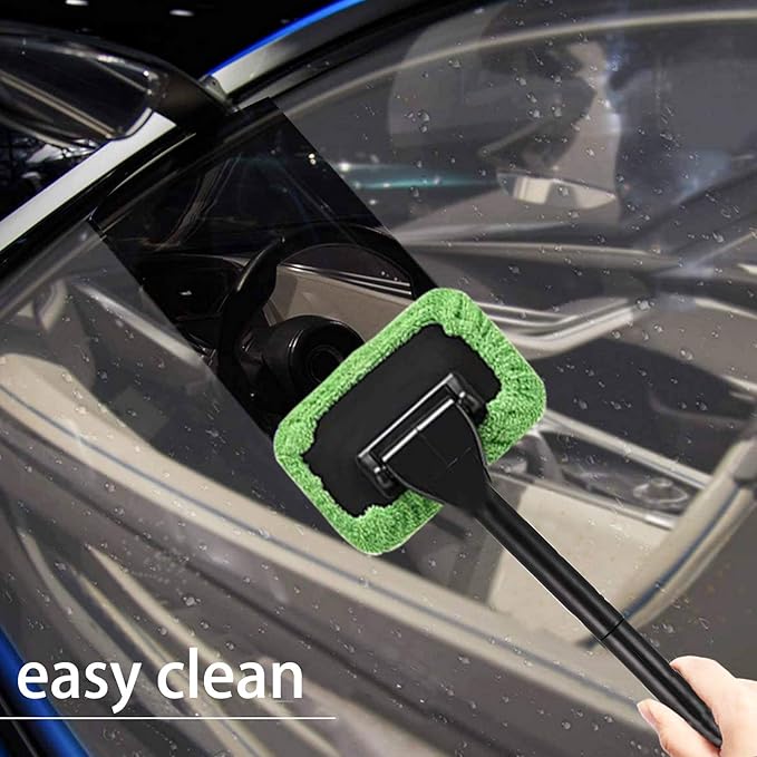 XINXIYAN Windshield Cleaner Tool Car Window Cleaner Inside Interior Windshield Cleaning Tool(Green-Rectangle)