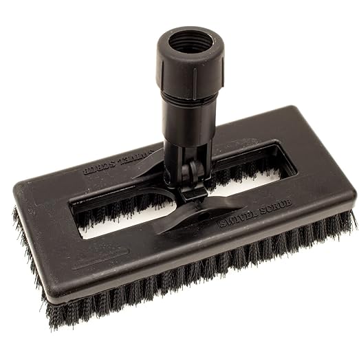 SPARTA 3638831EC03 Polyester Rectangle Scrub Brush, Floor Brush, Cleaning Brush With Swivel Head For Cleaning, 8 Inches, Black