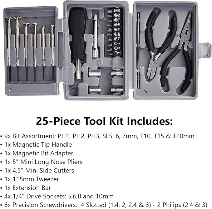 Duratool BPSTL10406-D00197 D00197 25PC Mini Tool Kit Set