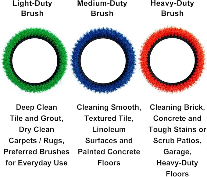 Commercial Scrub Brush for Orbital Floor Scrubber, Compatible with Oreck Orbiter XL ORB550MC, Bissell BGEM9000, 12" Diameter, Light-Duty Brush, Green