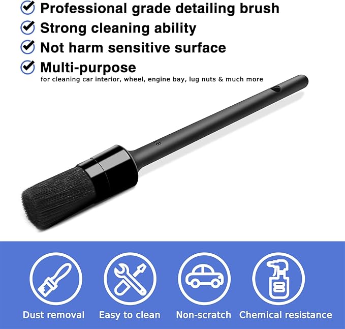 9pcs Auto Car Detailing Brush Set/ Interior Cleaning Kit Includes 5 Soft Premium Detail Brush, 3 Wire Brush & 1 Vent Cleaning Brush for Cleaning Interior, Dashboard, Engines, Leather, Wheel