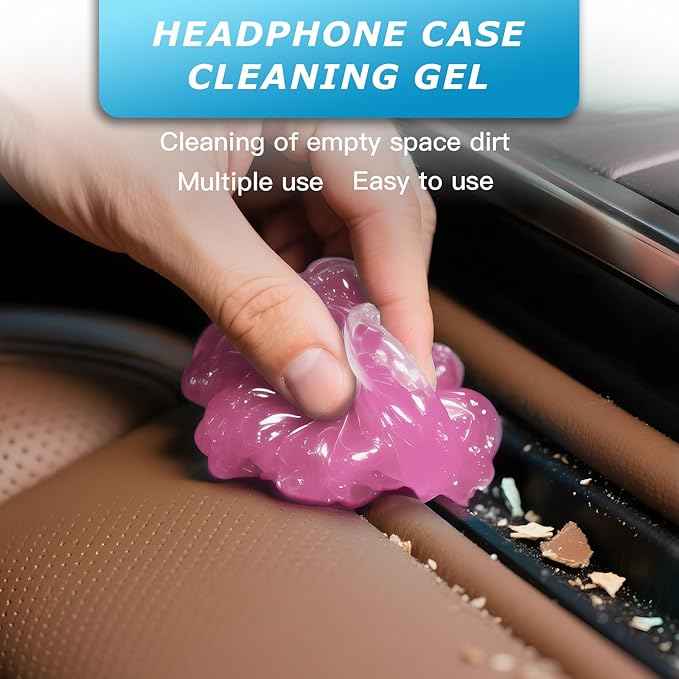 Car Cleaning Gel,Reusable Car Cleaning Putty for Interior Detailing, Car Cleaning Supplies, Auto Detailing Tools, Car Slime for Dust Removal, Car Accessories Interior, Car Cleaning Kit(Pink, 0.8 OZ)