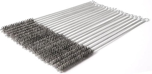 12 Inch Pipe Cleaning Brush Set with Stainless Steel Bristles, Steel Wire Tube Brush Kit for Auto Parts Polishing, Machining, Bottles, Tubes, Etc.（13mm-20pcs）