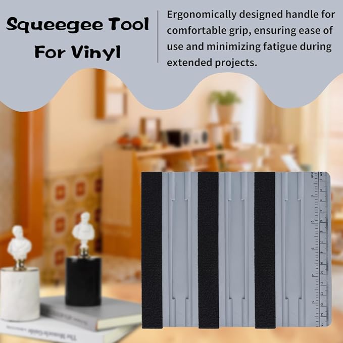 Durable Black Felt Edge Vinyl Squeegee Tool 6-Inch, Car Vinyl Film Wrapping Decal Window Tint Work, Professional Scratch Free Squeegee (Pack of 2)