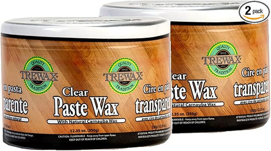 Trewax Paste Wax with Carnauba Wax, Clear, 12.35-Ounce, Pack of 2, Ideal on Hardwood Floors, Fine Furniture, Granite, Marble, and Bronze