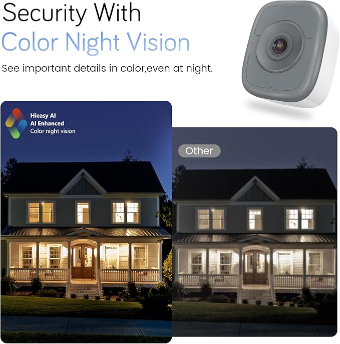5MP 3K Window Security Camera with 24/7 Recording, No Subscription Required, Indoor Camera with Color Night Vision, Motion Detection, 2.4G＆5G WiFi, Quick & Easy Installation (1Pack)