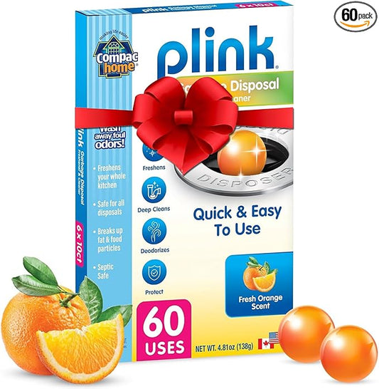 Compac Home Plink Garbage Disposal Cleaner and Deodorizer 60ct VALUE PACK - Orange