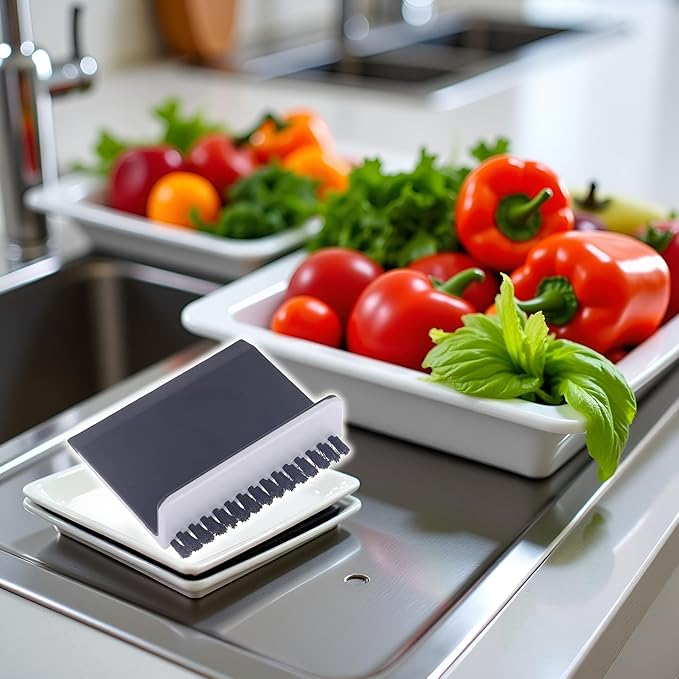 Black Kitchen Sink Squeegee Cleaner Countertop Brush Wiper Vegetable Cleaning Brush Wiper Home Kitchen Tool Accessories Fruit and Vegetable Cleaning Brushes Fruit and Vegetable Tools, 1 Piece