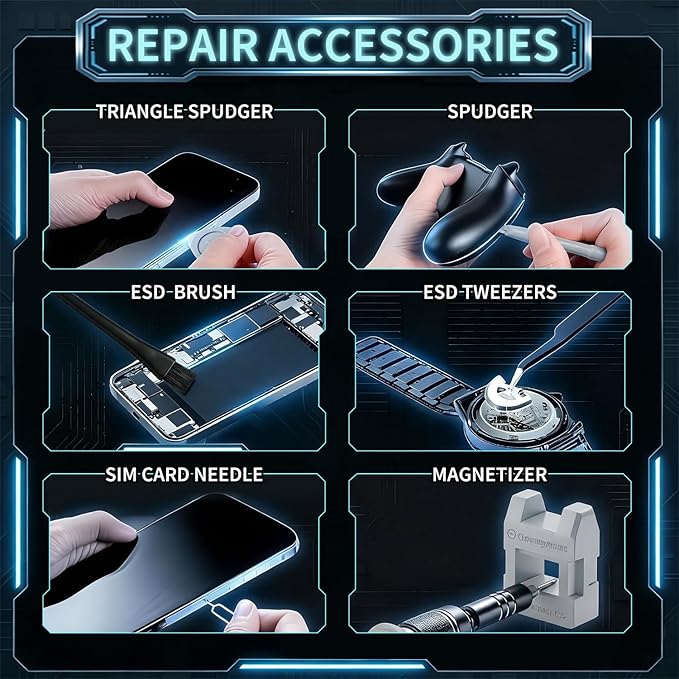 2-Pack Precision Screwdriver Set: 122 Magnetic Bits Electronics Repair Kit for Office Equipment Maintenance - Laptop, Computer & Peripherals, Bulk Supply for Repair Store, IT Departments, Business Use