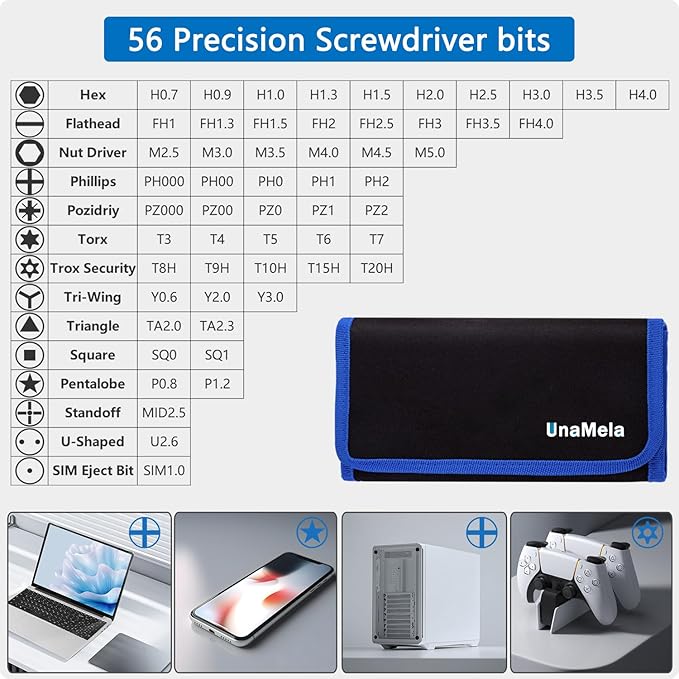 80 IN 1 Professional Computer Repair Tool Kit, Precision Screwdriver Set with 56 Bits, Magnetic Screwdriver Set for Laptop, PC, MacBook, Tablet, iPhone, PS4, Electronics, Gamer Tech Gifts for Men