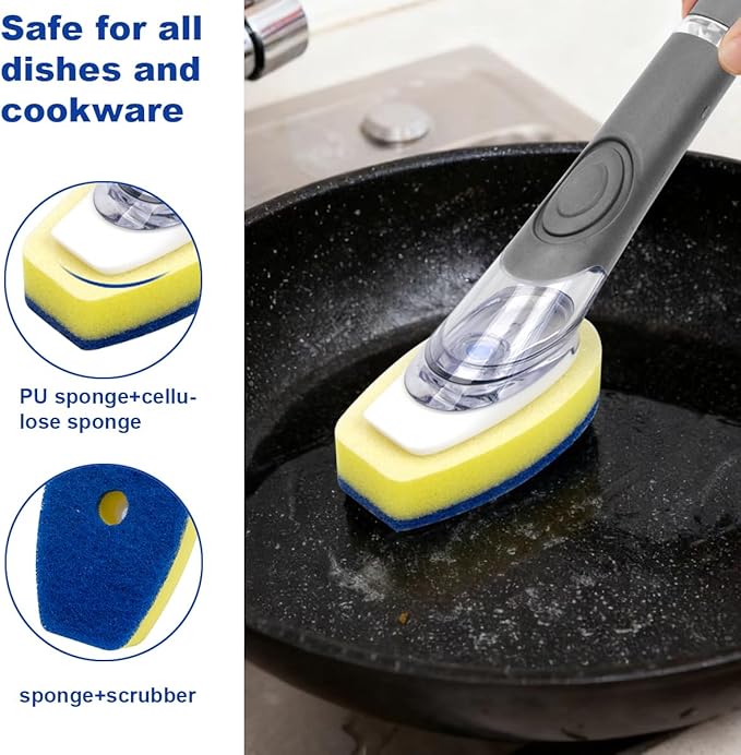 CELOX Dish Wand, Non-Scratch Dishwashing Scrubber with Soap Dispenser