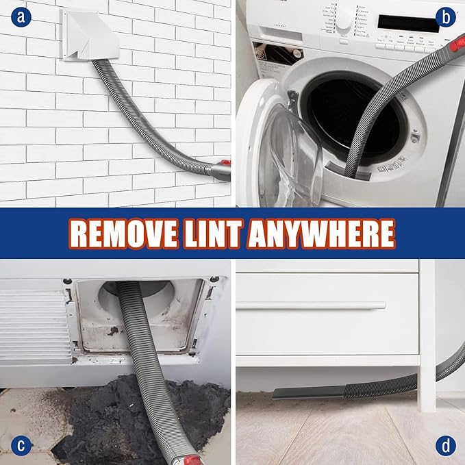 Sealegend Crevice Tool Dryer Vent Lint Vacuum Attachments Compatible with Dyson V15 V12 V11 V10 V8 V7 Vacuum Cleaner Dryer vent Cleaner Kit, Flexible Dryer Lint Removal Tool