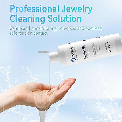 kunphy Jewelry Cleaner Solution -Ultrasonic Cleaner Solution for Gold, Silver, Platinum Diamonds and Non-Porous Precious & Semi-Precious Jewelry 4 oz(120ml)