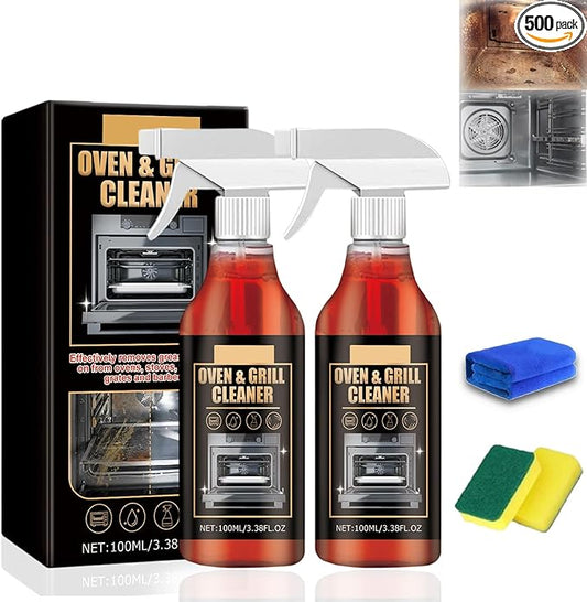 Oven and Grill Cleaner Spray, Greasy Dirt Clean Spray, Multifunctional Powerful Kitchen Degreaser Foam Cleaner, for All Kitchen Surfaces – Ovens, Grills, Frying Pans, Range Hoods, And Barbecues (2pcs)