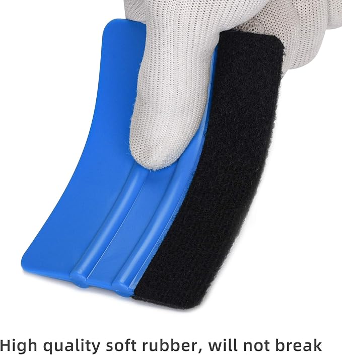 Durable Black Felt Edge Vinyl Squeegee Tool 4-Inch, Car Vinyl Film Wrapping Decal Window Tint Work, Professional Scratch Free Squeegee (Pack of 3)