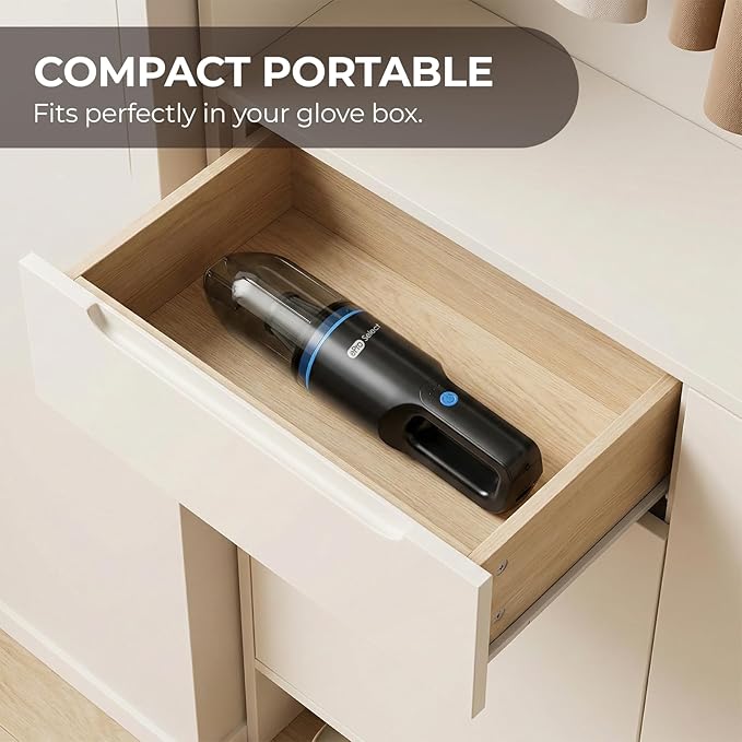 Apical Life Mini Crumb Vacuum Rechargeable 10000Pa Brushless Motor, 1.6lbs Cordless Handheld Vacuum with LED Light for Car Home Office