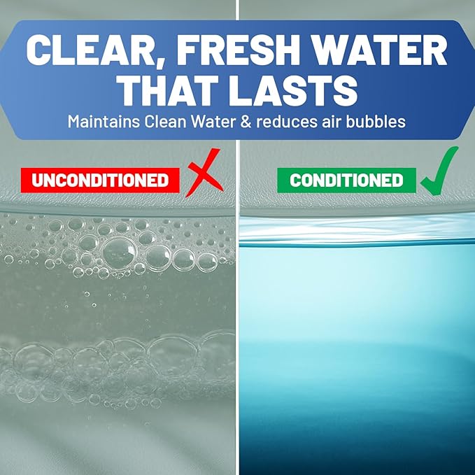 2X Concentrated Waterbed Conditioner — Made in USA — pH Neutral & Vinyl Safe Formula — Keeps Water Fresh & Clear, Prevents Air Bubbles & Odor — Extends the Life of all Waterbed Mattress Types — 8 OZ