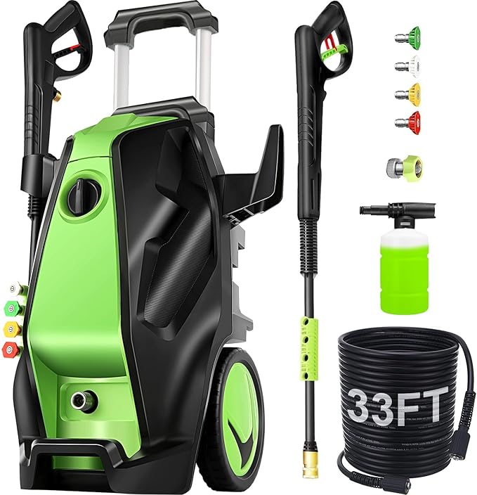 Pressure Washer,MAX 5000 PSI Electric Power Washer, 2000W 4.0 GPM High Pressure Washer, Professional Washer Cleaner, with 4 Nozzles, Soap Bottle and Hose Reel, Best for Cleaning Cars Patio Garden