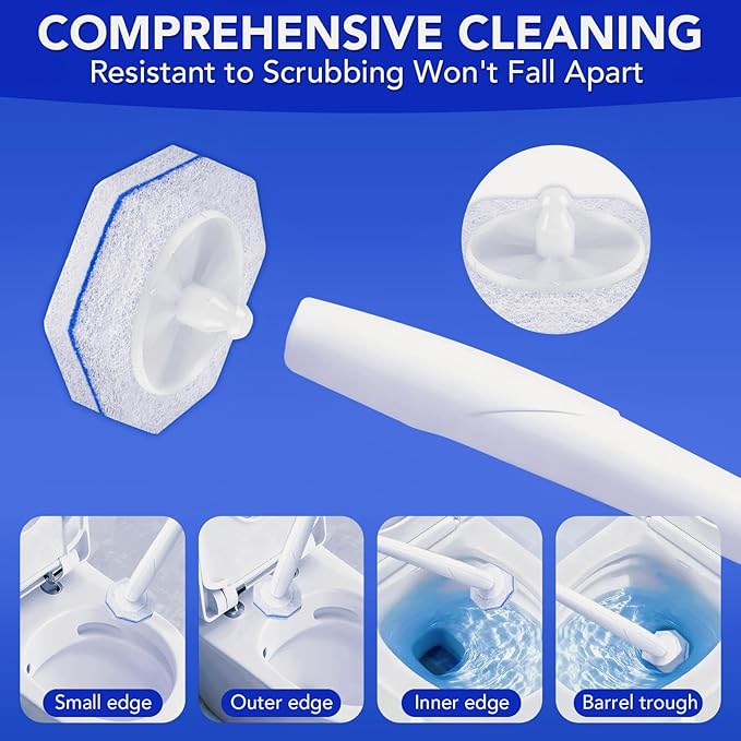 55 Pcs Toilet Wand Refills for Clorox, Upgrade Disposable Replacement Heads, Compatible with Clorox Toilet Wand for Bathroom Multi-Surface Cleaning
