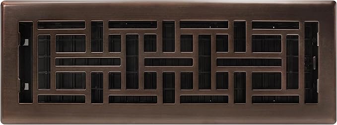 Decor Grates AJH414-RB Oriental Floor Register, 4x14 Inches, Rubbed Bronze Finish