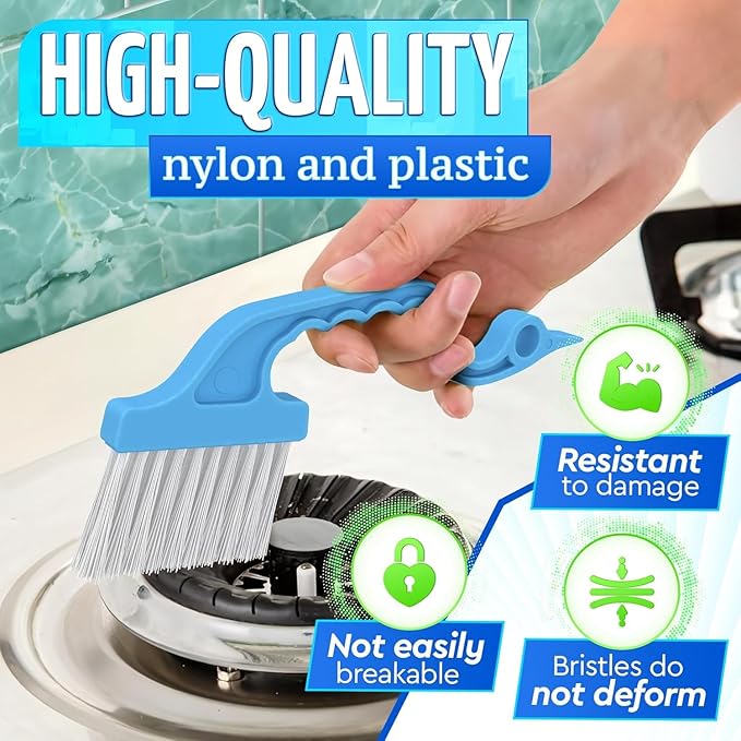 6 Pcs Cleaning Brush Window Mold Cleaner - Window Track & Sill Cleaning Tool, Deep Clean Scrubber for Sliding Doors & Windows Grooves, Household & Car Detailing Brush Kit