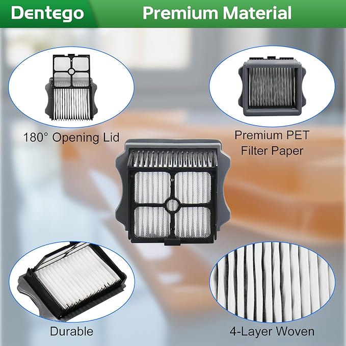 Floor ONE S3 Replacement Filter Compatible with Tineco iFloor 3, Floor ONE S3, Floor ONE S5, Floor ONE S5 Pro Cordless Wet Dry Vacuum Cleaner, 4 Pack