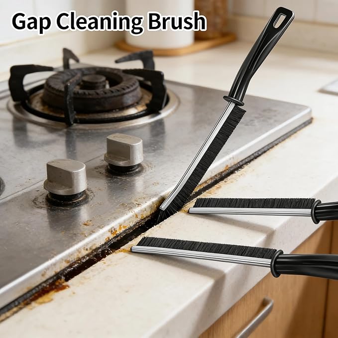 5 PCS Crevice Cleaning Brush Set, Extremely Skinny Gap Cleaning Tools,Hard Bristle Gap Brush for Bathroom & Kitchen, Grout Cleaner Tool for Window Tracks and Tile Lines,Car Detailing