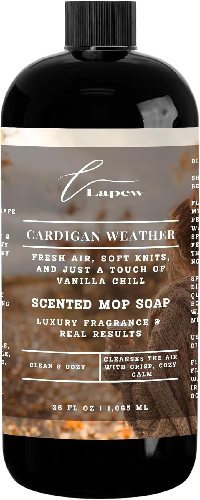 Luxury Floor Cleaner, Scented Mop Soap Concentrate | Hard Floor Cleaner for Tile, Vinyl, Laminate, LVP & Sealed Hardwood | Low-Foam, Streak-Free | 36 oz | Cardigan Weather