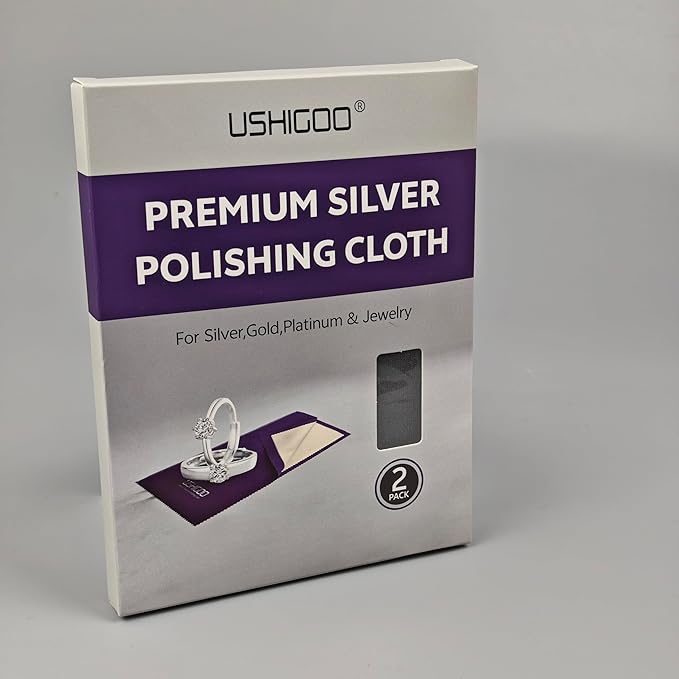 Polishing Cleaning Cloth for Gold, Silver, and Platinum Jewelry, Eco Friendly Large Cleaner Cloth 6.3 x 9.8 in. Keeps Jewelry Clean and Shiny (Gray)