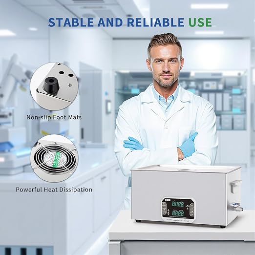 DK SONIC Professional Ultrasonic Cleaner 22L, 480W Heavy-Duty Sonic Cleaner with Timer,Heater&Touch Control, Multi-Application for Motorcycle Engines, Carburetors, Chains (Include Basket)