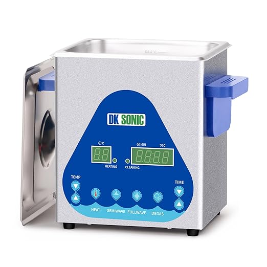 DK SONIC Ultrasonic Cleaner 2L,60W Professional Ultrasonic Jewelry Cleaner with Heater&Timer,Digital Control&Basket, Multiple Functions for Jewelry,Glasses,Chains, Watches